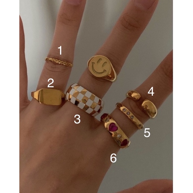 แหวนคู่-แหวน-her-objective-her-checkerboard-ring-square-signet-ring-pluto-ring-mini-wire-ring-venus-ring