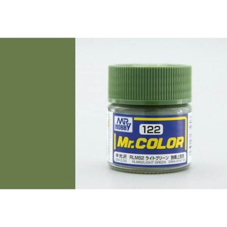 สีสูตรทินเนอร์ Mr.Hobby สีกันเซ่ C122 RLM82 Light Green Semi-Gloss 10ml
