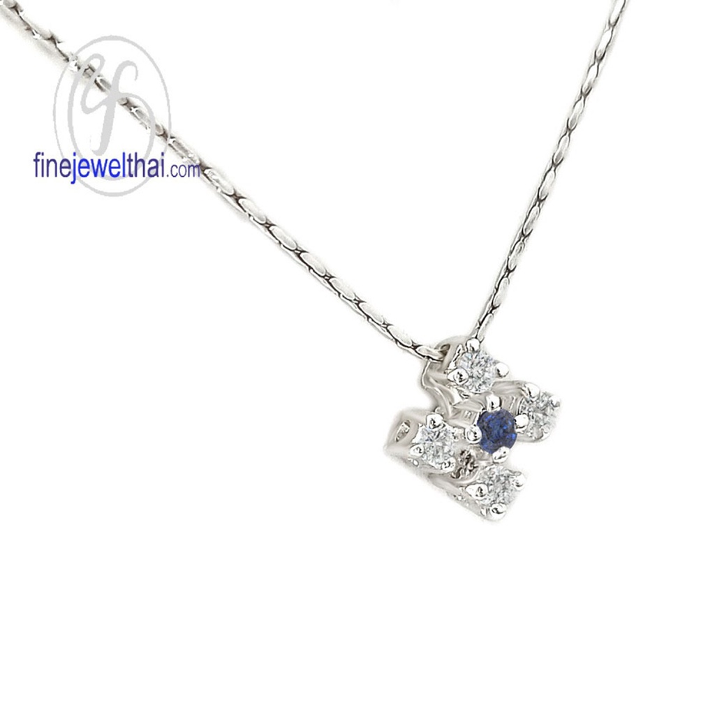 finejewelthai-จี้ไพลิน-ไพลิน-จี้เพชรcz-จี้พลอย-พลอยประจำเดือนเกิด-blue-sapphire-silver-pendant-birthstone-p1049bl00