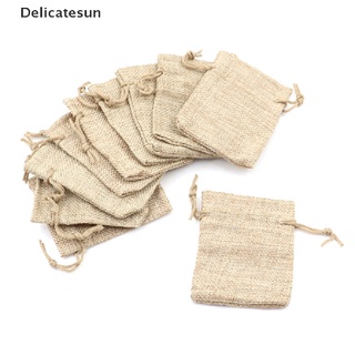 ( Delicatesun ) ถุงกระสอบผ้าลินิน ขนาดเล็ก สําหรับงานแต่งงาน 10 ชิ้น