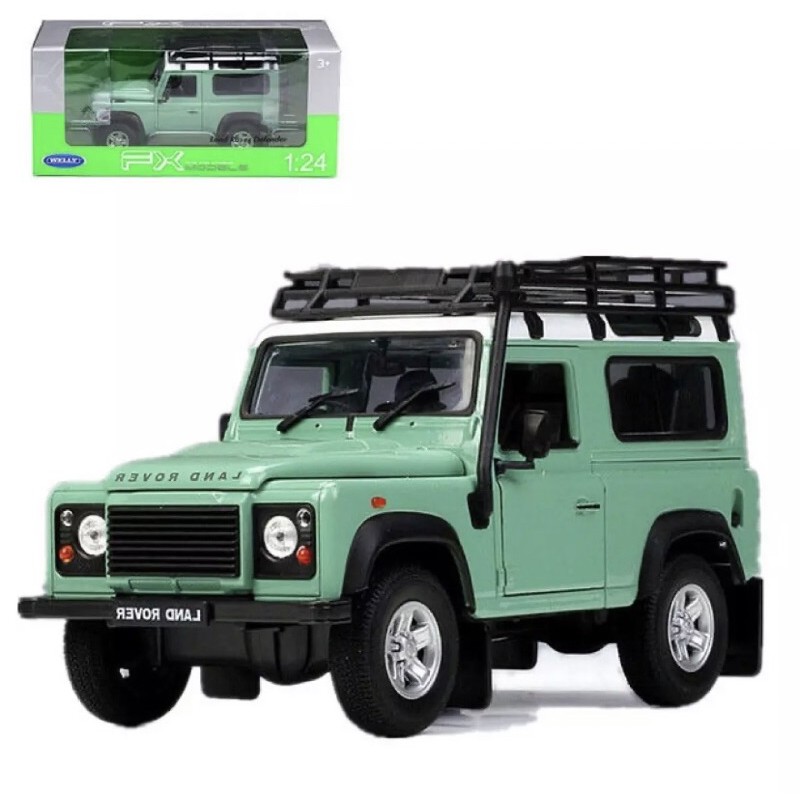 โมเดลรถLand Rover-Defender Wellyเหล็กทั้งคัน 1:24 ประตูและฝาก ...