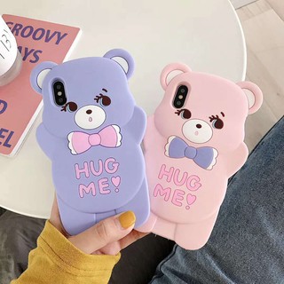 Casing OPPO A3S A5S A7 A7X F9 Pro ACE R15 R17 F11 A9 R15X K1 Reno 2 Z Realme X X2 Pro Cartoon Bear Soft Phone Case