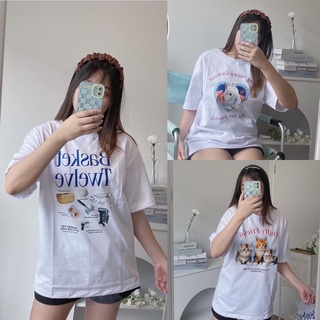 【NEW】Rainy sunday | เสื้อยืดOversize สไตล์เกาหลี อก44 ผ้าcotton