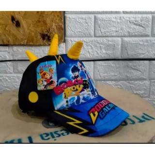 Boboiboy Lightning Hat หมวกการ์ตูน BOBOIBOY พร้อมรูปภาพ สําหรับเด็ก