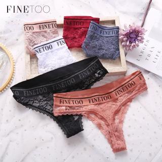 สินค้า Finetoo กางเกงชั้นในจีสตริง ผ้าลูกไม้ สําหรับผู้หญิง