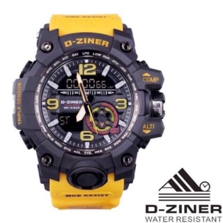 สินค้า D-ZINER นาฬิกาข้อมือชาย แท้Quartz-Analog,Digital (2ระบบ) บอกเวลา3เข็ม วันที่,สัปดาห์ ฟั่งก์ชันคพร้อมกล่องแบรนด์