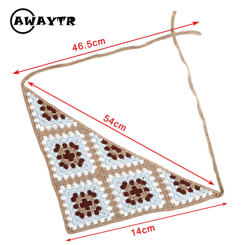 awaytr-โครเชต์สามเหลี่ยมผ้าพันคอผ้าพันคอผู้หญิงดอกไม้-turban-อุปกรณ์เสริมผม