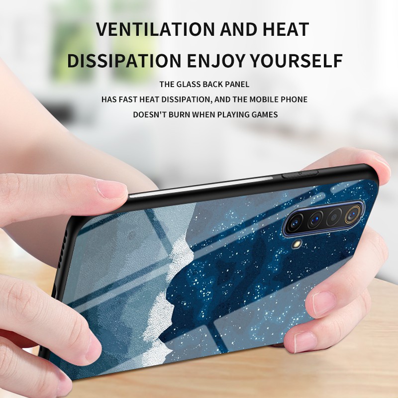 กรณี-realme-x3-superzoom-ฝาครอบกรณี-gradient-starry-glass-casing-เคสโทรศัพท์-realmex3-superzoom-back-cover