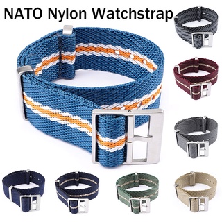 Nato Zulu สายนาฬิกาข้อมือไนล่อนถัก แบบนิ่ม 18 มม. 20 มม. 22 มม. 24 มม. สําหรับผู้หญิง และผู้ชาย