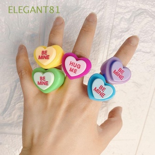 Elegant81 แหวนนิ้วหัวแม่มือเรซิ่นสีลูกกวาดสไตล์เกาหลีสําหรับผู้หญิง