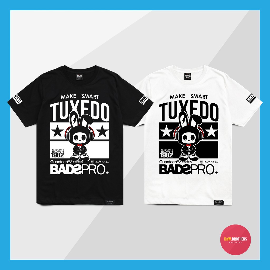 just-say-bad-เสื้อยืดลาย-แนวสตรีท-รุ่น-tux-ดำ-ขาว-ลิขสิทธิ์แท้-แขนสั้น-เสื้อยืดชาย-หญิง-m-l-xl-2xl-ts