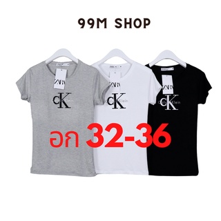 เสื้อยืดคอกลม ผ้าเรย่อน ปัก แฟชั่น งานป้าย ฟรีไซส์ ผ้านำเข้า เรย่อน 99M