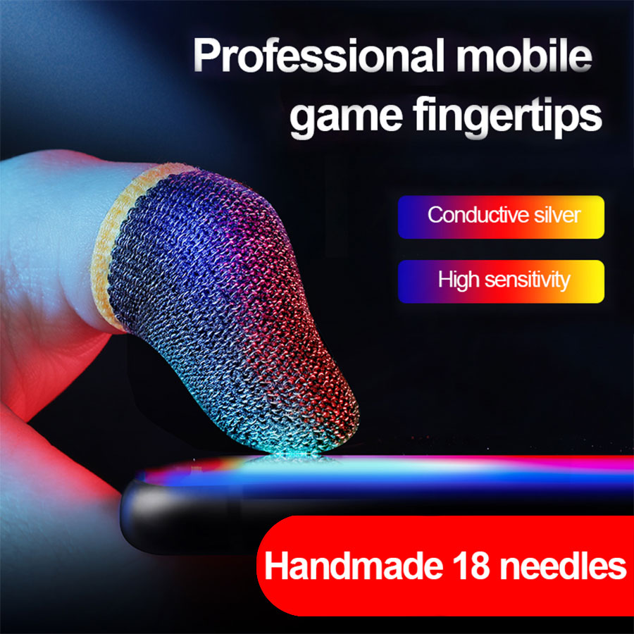 ภาพหน้าปกสินค้าถุงมือสวมนิ้วเล่นเกม ไฟเบอร์สีเงิน กันลื่น กันเหงื่อ สำหรับหน้าจอสัมผัส ตัวควบคุมเกม