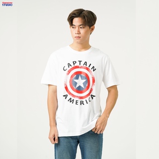 Marvel Men Captain America T-Shirt - เสื้อยืดผู้ชายลายมาร์เวล กัปตันอเมริกา สินค้าลิขสิทธ์แท้100% characters studio