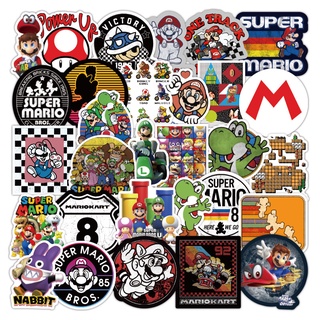 สติกเกอร์ PVC ลายการ์ตูน Super Mario Video Game กันน้ํา (2) 50 ชิ้น