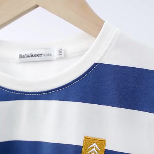 เสื้อยืดแขนสั้น-ผ้าฝ้าย-ลายทาง-แฟชั่นฤดูร้อน-สําหรับเด็กผู้ชาย-อายุ-4-12-ปี