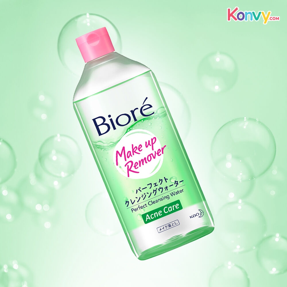 มุมมองเพิ่มเติมของสินค้า Biore Makeup Remover Perfect Cleansing Water Acne Care 400ml บิโอเร เพอร์เฟค คลีนซิ่ง วอเตอร์ แอคเน่ แคร์ คลีนซิ่งน้ำเกลือลดสาเหตุสิว.