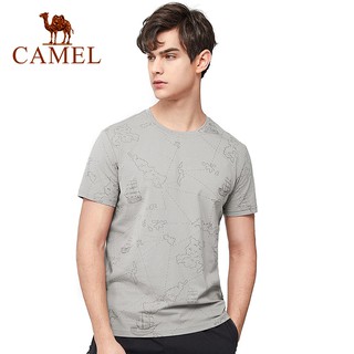 CAMELเสื้อยืดลําลองสําหรับผู้ชายผ้าฝ้ายแขนสั้นคอกลมพิมพ์ลาย 2022S-5XL