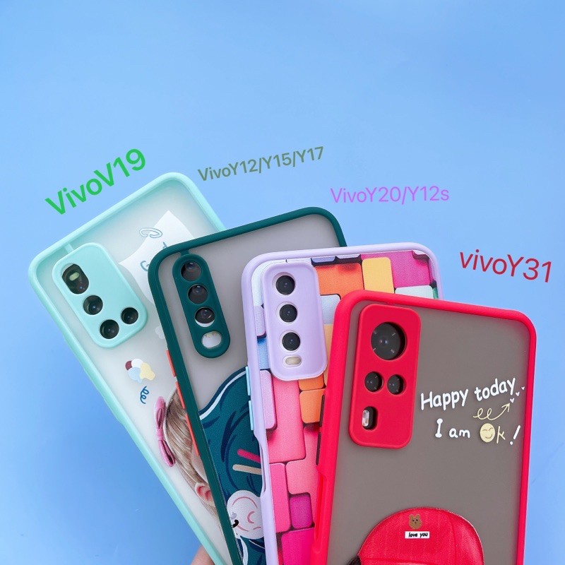 ภาพหน้าปกสินค้าY12s Y31 เคสขอบสีสกรีนลายการ์ตูน รุ่น VIVO Y12 Y15 Y17 Y20 Y30 Y50 V19 V20 V20pro y12a Samsung A11 A12 เคสวีโว่ A11 จากร้าน suncase520 บน Shopee