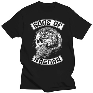 เสื้อยืดผ้าฝ้ายพิมพ์ลายคลาสสิก เสื้อยืด พิมพ์ลาย Sons Of Ragnar Wolf Of Odin Berserker Vikings Walhalla Ragnar สําหรับผู