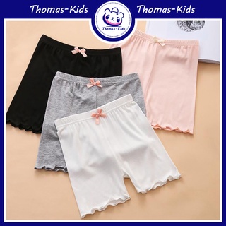สินค้า [THOMAS Kids] กางเกงเลกกิ้งขาสั้น ผ้าฝ้าย ยืดหยุ่น คุณภาพสูง สําหรับเด็กผู้หญิง อายุ 3-12 ปี
