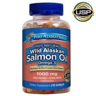 Pure Alaska Omega Wild Salmon Oil 1000 mg ขนาด 210 เม็ด