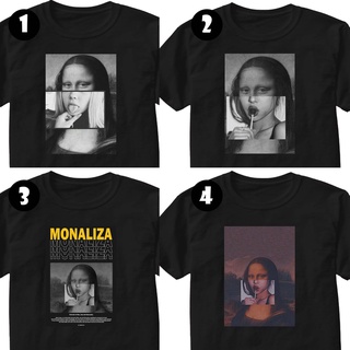 Tee T119 MONALISA Cool เทรนด์วินเทจเสื้อยืดกราฟิกสีดําฟรีเสื้อยืดขนาดเกินสําหรับผู้ชายและผู้หญิง e]8