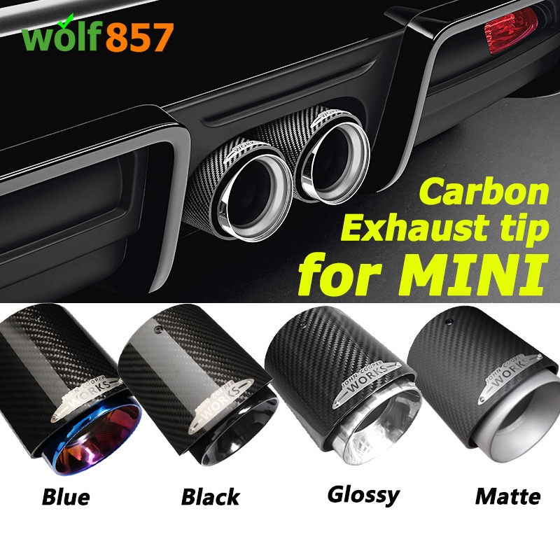 Uitlaatsierstuk Voor MINI Voor Cooper F56 F54 F55 R55 R56 R57 R58 R59 R60 R61 F57 F60 Voor MINI Voor Cooper S Voor JCW Koolstofvezel Uitlaat Tip Uitlaatpijp Tip(Silver In72-out95mm