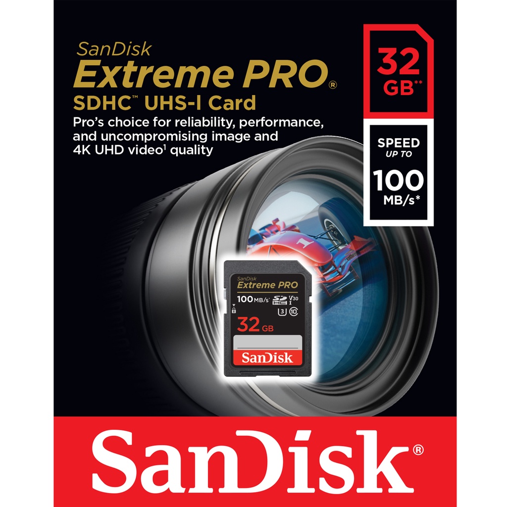 มุมมองเพิ่มเติมของสินค้า SanDisk Extreme Pro SD Card SDHC 32GB (SDSDXXO-032G-GN4IN*1) ความเร็วอ่าน 100MB/s เขียน 90MB/s เมมโมรี่การ์ด SDCARD แซนดิส รับประกัน Synnex lifetime