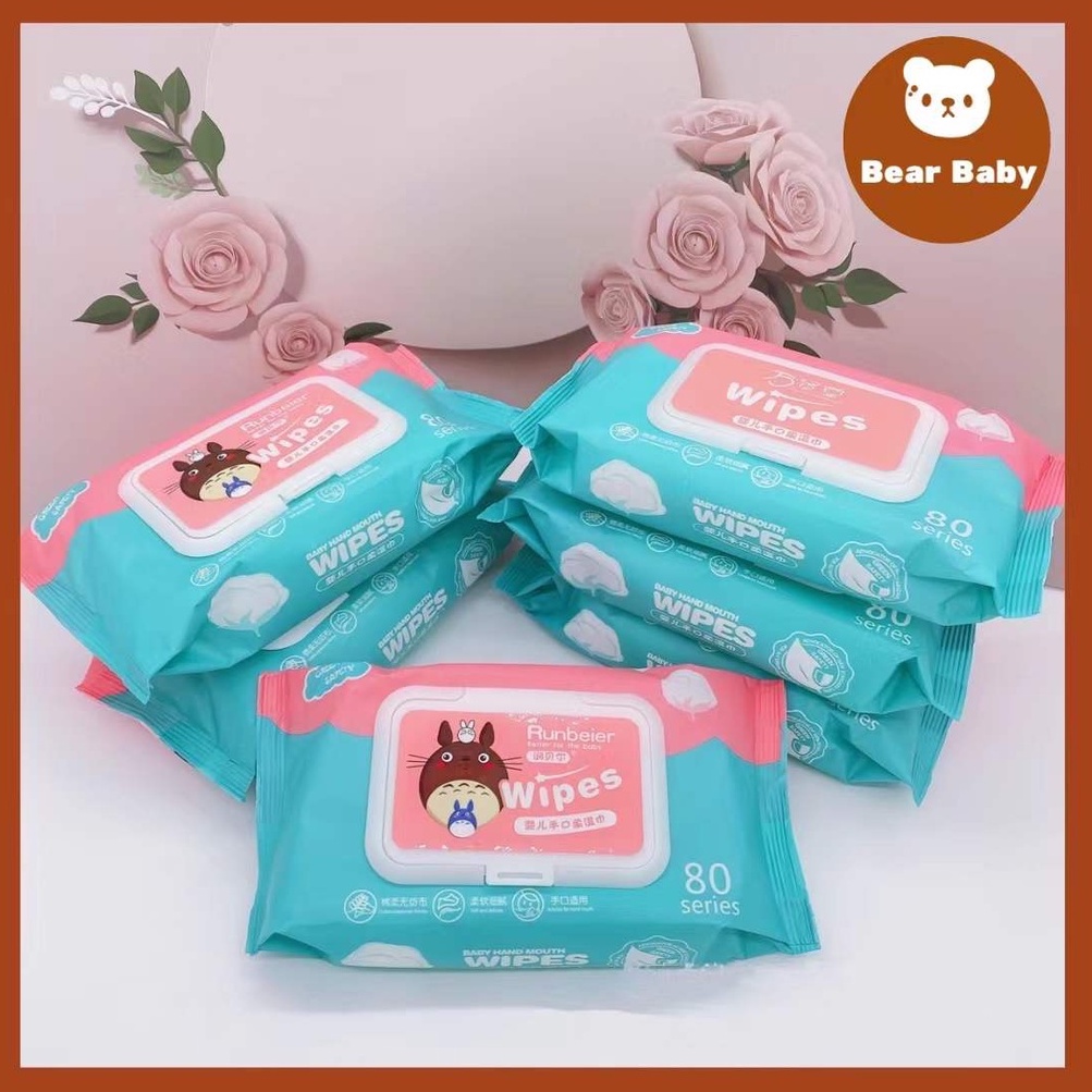 ภาพหน้าปกสินค้าทิชชู่เปียก 80 แผ่น กระดาษเปียก Baby Wipes กระดาษทิชชู่เปียก สูตรน้ำบริสุทธิ์ ผ้านุ่มชุ่มชื่น มีแบบยกลัง จากร้าน bearbabyshop1 บน Shopee