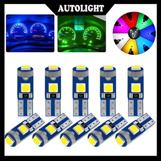 1PCS T5 3SMD Car Motorcycle Dashboard Light Wedge Instrument Lamp Indicator Signal Bulbs DC12V 3030 High Light LED Chips