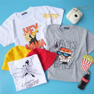 เสื้อยืดคอกลม 90s Cartoons Graphic Tees | Thrift Apparel T-Shirtเสื้อยืด