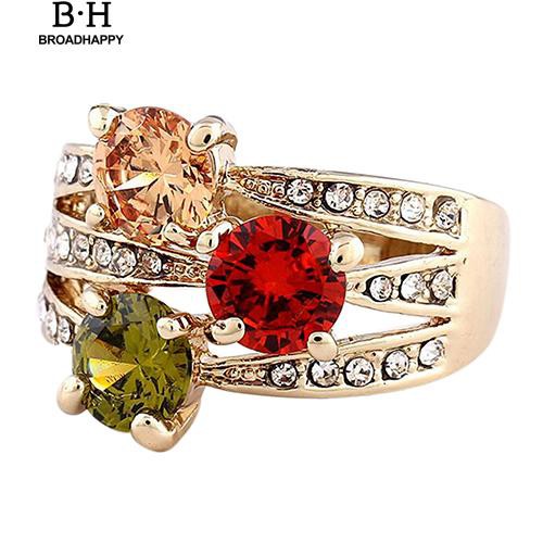 broadhappy-ผู้หญิงหรูหรา-cubic-zirconia-คริสตัล-9k-แหวนชุบทองค็อกเทล-แหวนเกลี้ยง