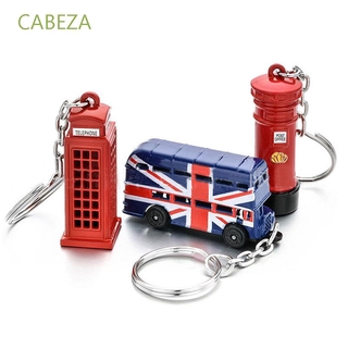 Cabeza พวงกุญแจ รูปรถบัสลอนดอน สีแดง และสีฟ้า สําหรับกล่องจดหมาย ตู้โทรศัพท์