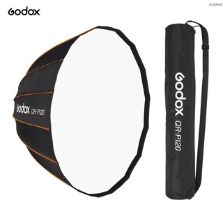 Godox Professional Parabolic Softbox 120 ซม. Diffuser Bowens Mount พร้อมกระเป๋าสําหรับถ่ายภาพสตูดิโอ