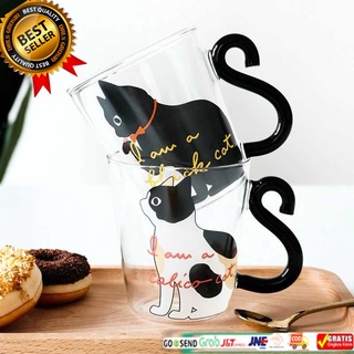 Meow แก้วกาแฟ ขนาด 250 มล. ลายแมวน่ารัก - KIT063 DRLS ขายส่ง