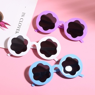 Flower Round Frame Baby Sunglasses Cartoon Retro Anti-UV Boys Girls Glasses