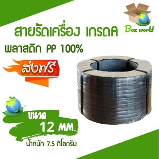 เชือกรัดเครื่อง PP เกรด A ขนาด 12 mm น้ำหนัก 7.5 กก (สีดำ) ส่งฟรี