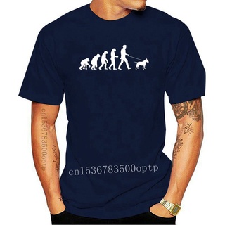 tshirtเสื้อยืดคอกลมฤดูร้อนEvolution เสื้อยืดลําลอง แขนสั้น พิมพ์ลาย Bull Terrier dog owner 2020 แฟชั่นใหม่ สําหรับผู้ชาย