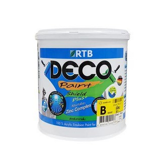 สีน้ำทาภายใน RTB DECO SHIELD PLUS+ BASE A ด้าน 1 แกลลอน สีนํ้ามาตรฐานคุณภาพจาก RTB โดย DECO PAINT เป็นสีทาภายนอก และภายใ