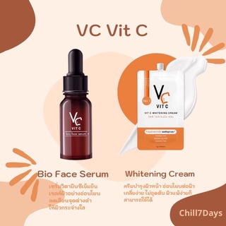 [ แท้ พร้อมส่ง ] 🔥 VC Vit C น้องฉัตร Vit C Bio Face Serum น้องฉัตร ,VC Vit C Whitening Cream ซอง