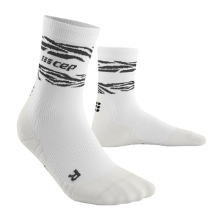 CEP ANIMAL MID CUT SOCKS MEN - WHITE/BLACK - ถุงเท้าความยาวครึ่งหน้าแข้งผู้ชาย