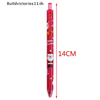 Buildvictories11 ปากกาหมึกเจล ลายคริสต์มาส 0.5 มม. สีดํา ยืดหดได้ สําหรับเครื่องเขียน โรงเรียน สํานักงาน 1 6 ชิ้น TH