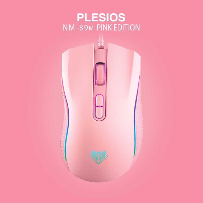 nubwo-nm-89m-plesios-pink-edition-macro-gaming-mouse-เมาส์เกมมิ่ง-มาโคร-7-ปุ่ม-6400-dpi