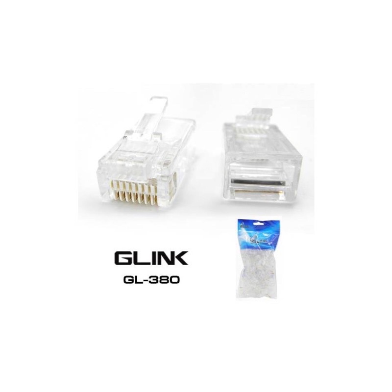glink-gl-380-rj45-cat5e-หัวแลน-cat5e-100ตัว-แพ็ค-หัวแลนมาตรฐาน-หัวแลนคุณภาพดี-ราคาถูก