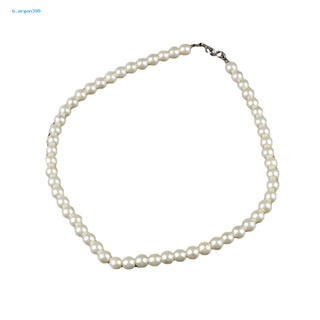 b_argon399 Accessories Fake Pearl Necklace Lobster Clasp Necklace Dress Up for Dating