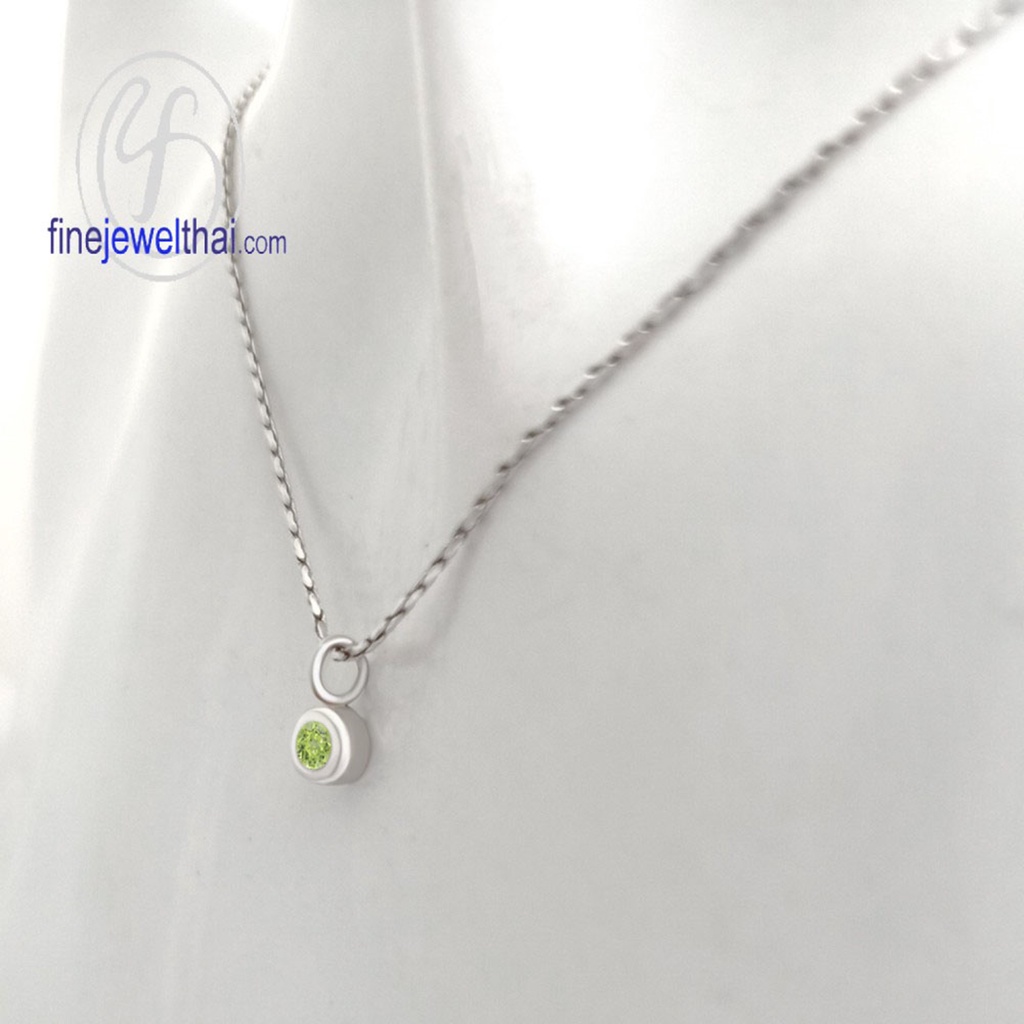 finejewelthai-จี้เพอริดอท-เพอริดอท-จี้พลอย-พลอยประจำเดือนเกิด-peridot-silver-pendant-birthstone-p1132pd00