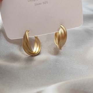925 Silver Needle Korean Design Geometric Surround Matte Earrings Luxurious Temperament Earrings Earrings for girls for
