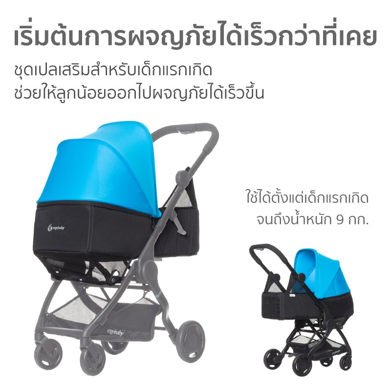 ergobaby-metro-newborn-kit-เปลเสริมเด็กแรกเกิดสำหรับรถเข็น-metro-สีฟ้า