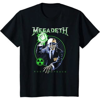 เสื้อยืดสีขาวเสื้อยืดคอกลม ผ้าฝ้าย พิมพ์ลาย Megadeth Rust in Peace Anniversary แฟชั่นฤดูร้อน สําหรับผู้ชายS-4XL